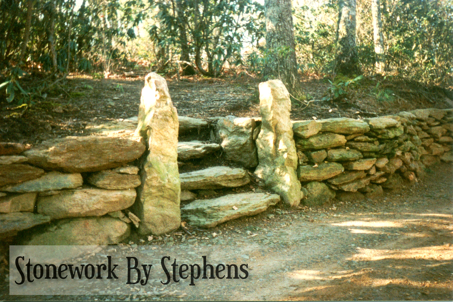 Native Stone Pillars, Steps, Wall